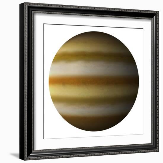 Artist's Depiction of a Gas Giant Planet on a White Background-null-Framed Art Print