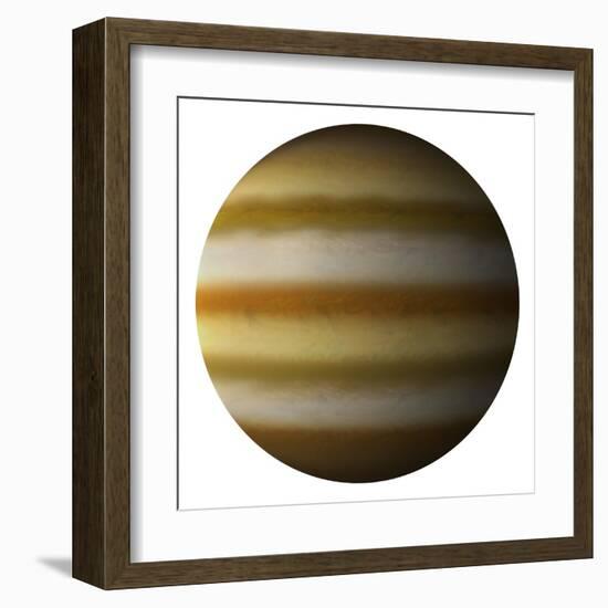 Artist's Depiction of a Gas Giant Planet on a White Background-null-Framed Art Print