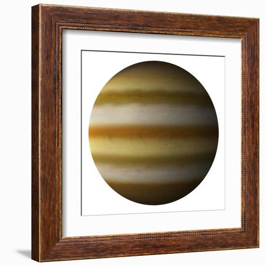 Artist's Depiction of a Gas Giant Planet on a White Background-null-Framed Art Print