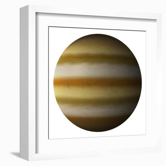 Artist's Depiction of a Gas Giant Planet on a White Background-null-Framed Art Print