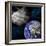 Artist's Depiction of a Large Asteroid Approaching Earth on a Collision Course-null-Framed Premium Giclee Print