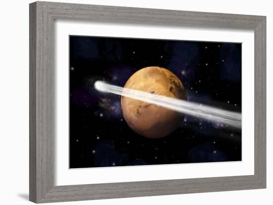 Artist's Depiction of the Comet C-2013 A1 Making a Close Pass by Mars-null-Framed Art Print