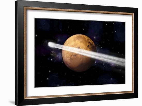 Artist's Depiction of the Comet C-2013 A1 Making a Close Pass by Mars-null-Framed Art Print