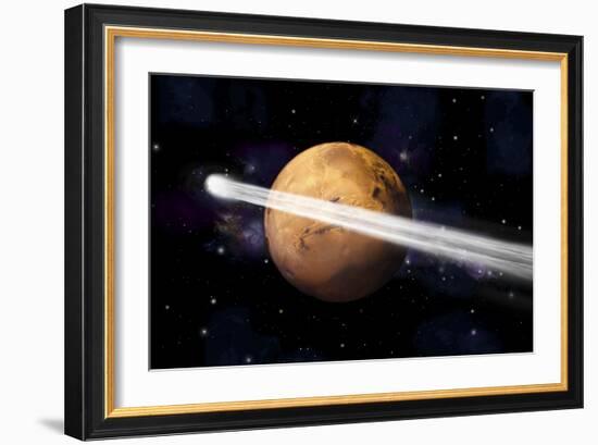 Artist's Depiction of the Comet C-2013 A1 Making a Close Pass by Mars-null-Framed Art Print