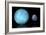 Artist's Depiction of the Difference in Size Between Earth and Kepler 22B-null-Framed Art Print