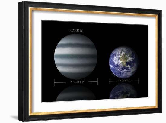 Artist's Depiction of the Size Relationship Between Earth and Koi-314C-null-Framed Art Print