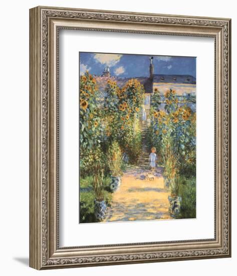 Artist's Garden at Vetheuil-Claude Monet-Framed Art Print