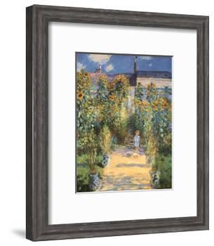 Artist's Garden at Vetheuil-Claude Monet-Framed Art Print