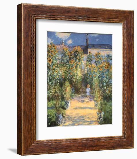 Artist's Garden at Vetheuil-Claude Monet-Framed Art Print