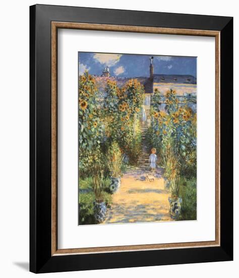 Artist's Garden at Vetheuil-Claude Monet-Framed Art Print