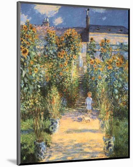 Artist's Garden at Vetheuil-Claude Monet-Mounted Art Print