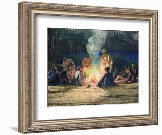 Artist's Halt in the Desert by Moonlight, C.1845 (See also 351541 and 3513432-Richard Dadd-Framed Premium Giclee Print