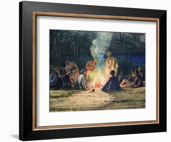 Artist's Halt in the Desert by Moonlight, C.1845 (See also 351541 and 3513432-Richard Dadd-Framed Premium Giclee Print