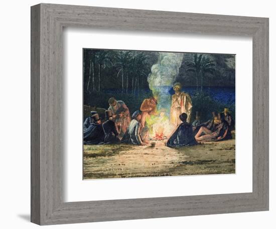 Artist's Halt in the Desert by Moonlight, C.1845 (See also 351541 and 3513432-Richard Dadd-Framed Giclee Print