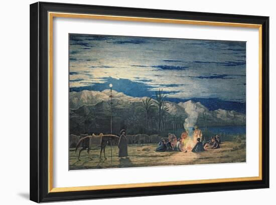 Artist's Halt in the Desert by Moonlight, C.1845-Richard Dadd-Framed Premium Giclee Print