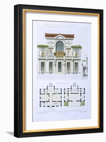 Artist's House, from 'Villas, Town and Country Houses Based on the Modern Houses of Paris', C.1864-Leon Isabey-Framed Giclee Print