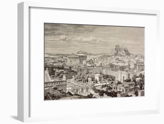 Artist's Impression of Athens, at the Time of the Emperor Hadrian, from 'El Mundo Ilustrado',…-European School-Framed Giclee Print