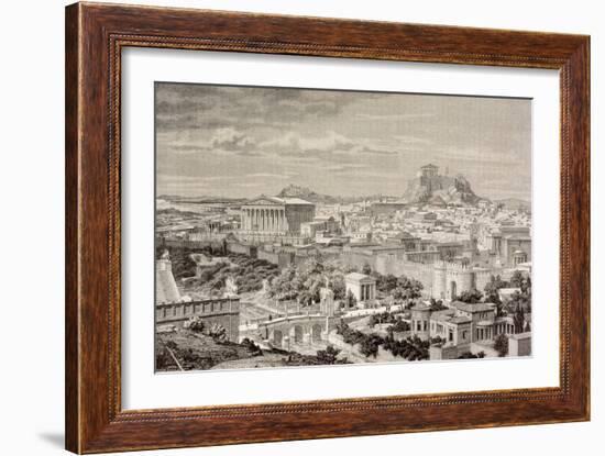 Artist's Impression of Athens, at the Time of the Emperor Hadrian, from 'El Mundo Ilustrado',…-European School-Framed Giclee Print