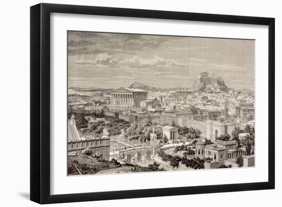 Artist's Impression of Athens, at the Time of the Emperor Hadrian, from 'El Mundo Ilustrado',…-European School-Framed Giclee Print