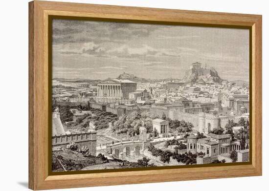 Artist's Impression of Athens, at the Time of the Emperor Hadrian, from 'El Mundo Ilustrado',…-European School-Framed Premier Image Canvas