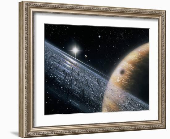 Artist's Impression of Jupiter & Its Ring-David Hardy-Framed Photographic Print