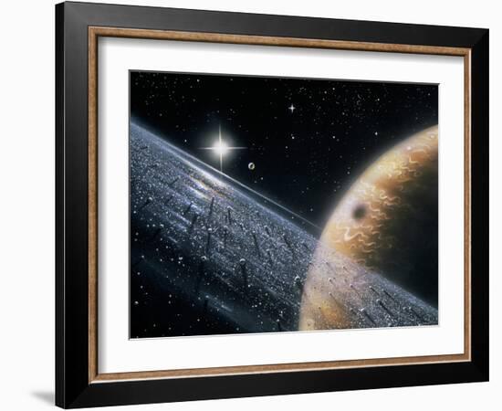 Artist's Impression of Jupiter & Its Ring-David Hardy-Framed Photographic Print