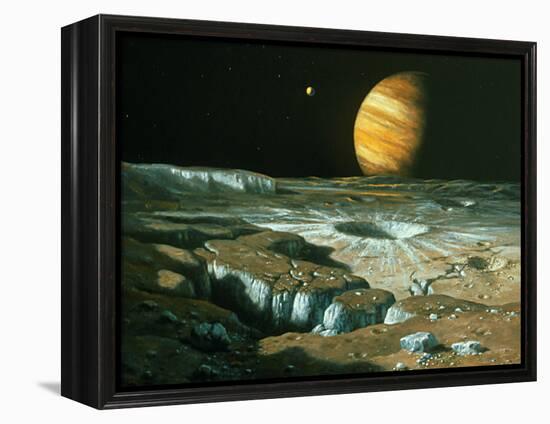 Artist's Impression of Jupiter Over Europa-Ludek Pesek-Framed Premier Image Canvas