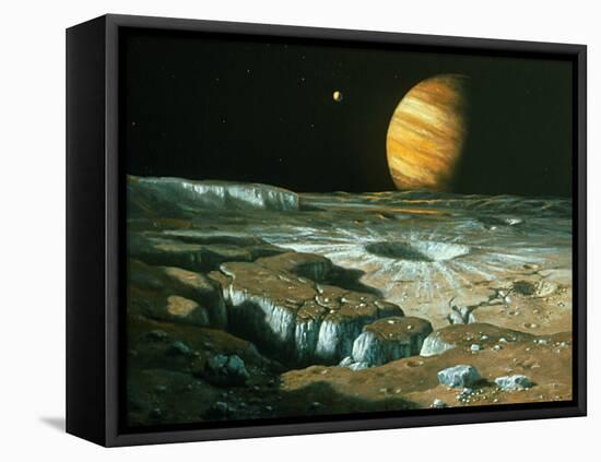 Artist's Impression of Jupiter Over Europa-Ludek Pesek-Framed Premier Image Canvas