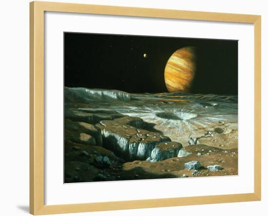 Artist's Impression of Jupiter Over Europa-Ludek Pesek-Framed Photographic Print