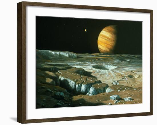 Artist's Impression of Jupiter Over Europa-Ludek Pesek-Framed Photographic Print