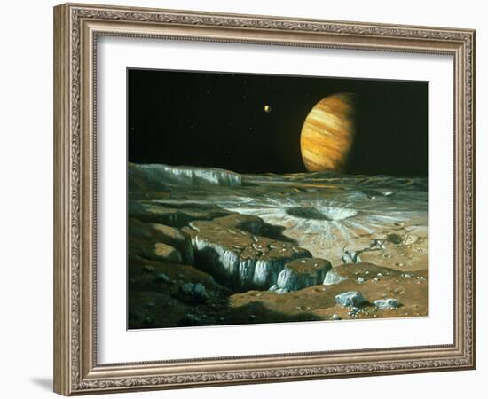 Artist's Impression of Jupiter Over Europa-Ludek Pesek-Framed Photographic Print