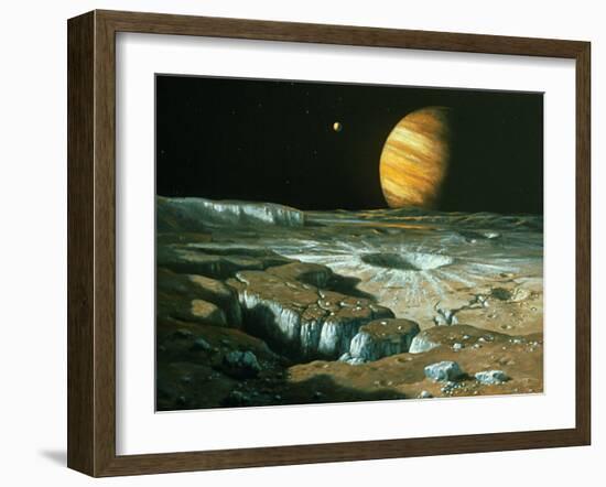 Artist's Impression of Jupiter Over Europa-Ludek Pesek-Framed Photographic Print