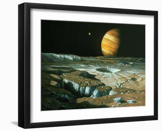 Artist's Impression of Jupiter Over Europa-Ludek Pesek-Framed Photographic Print