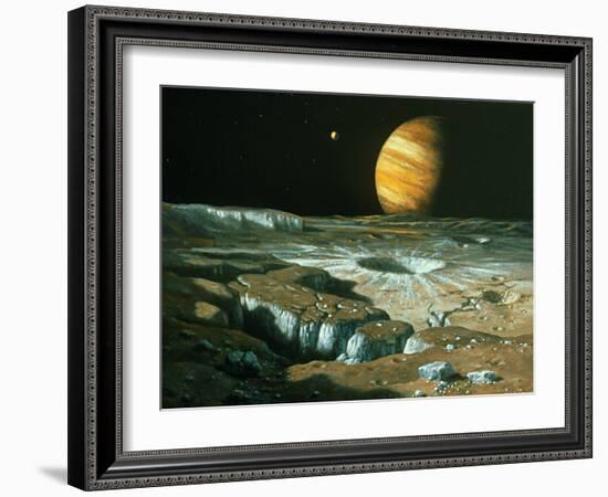 Artist's Impression of Jupiter Over Europa-Ludek Pesek-Framed Photographic Print