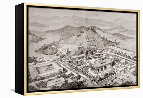 Artist's Impression of Olympia, Greece, at the Time of the Ancient Olympic Games, from 'El Mundo…-European School-Framed Premier Image Canvas