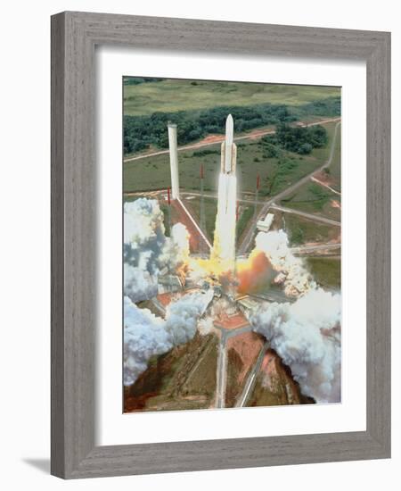 Artist's Impression of the Launch of An Ariane 5-David Ducros-Framed Photographic Print