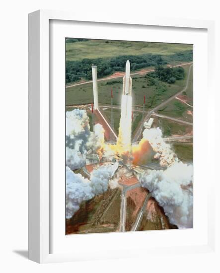 Artist's Impression of the Launch of An Ariane 5-David Ducros-Framed Photographic Print