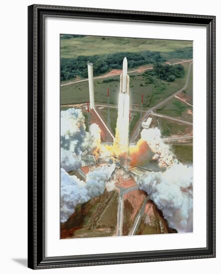 Artist's Impression of the Launch of An Ariane 5-David Ducros-Framed Photographic Print