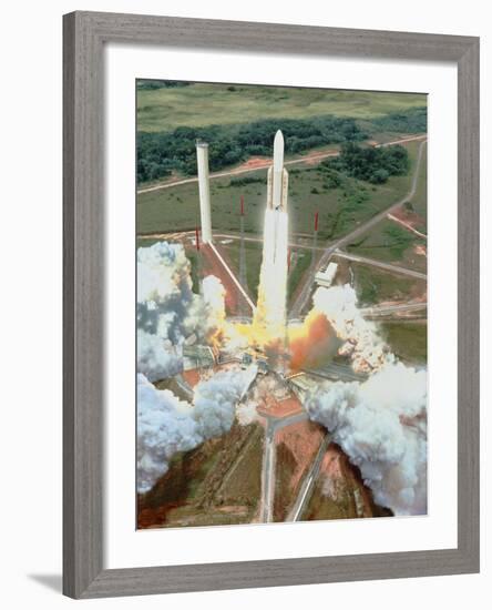 Artist's Impression of the Launch of An Ariane 5-David Ducros-Framed Photographic Print