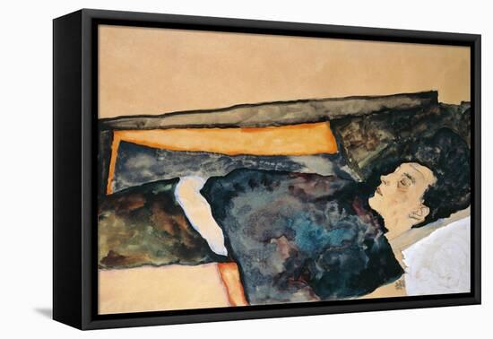 Artist's Mother Sleeping-Egon Schiele-Framed Premier Image Canvas