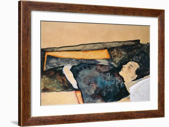 Artist's Mother Sleeping-Egon Schiele-Framed Giclee Print