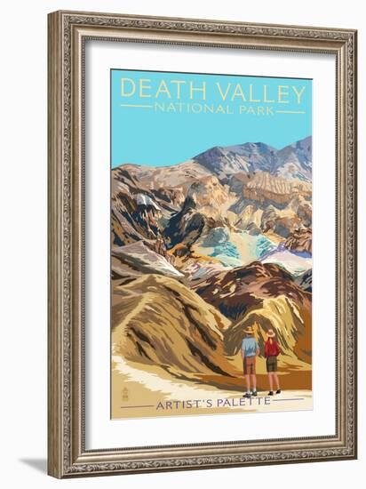 Artist's Palette - Death Valley National Park-Lantern Press-Framed Art Print