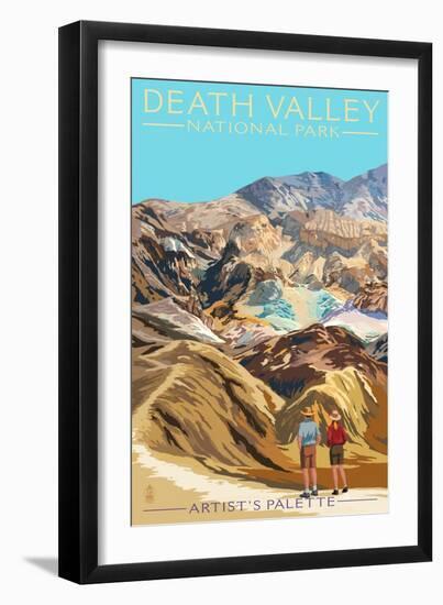 Artist's Palette - Death Valley National Park-Lantern Press-Framed Art Print