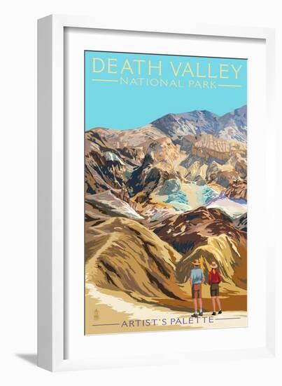 Artist's Palette - Death Valley National Park-Lantern Press-Framed Art Print