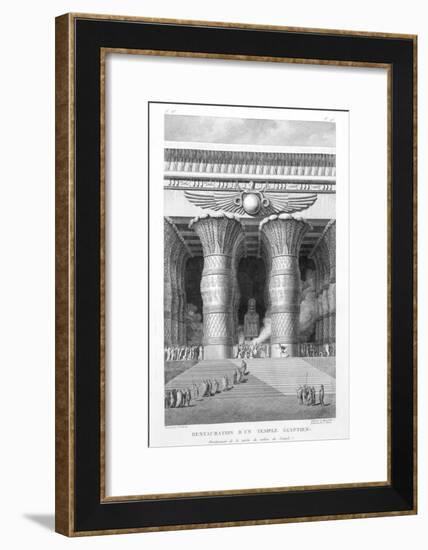 Artist's recreation of a large Egyptian temple, 1799-Pierre Nicolas Ransonette-Framed Giclee Print