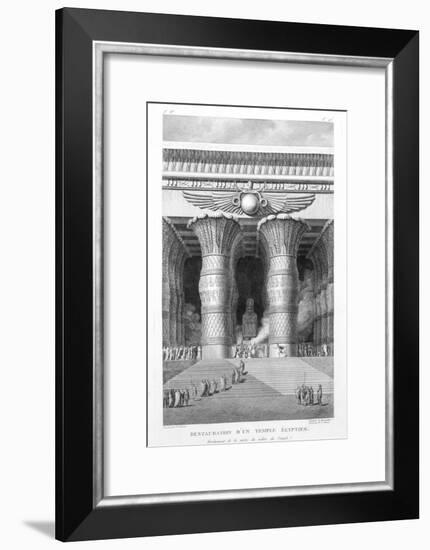 Artist's recreation of a large Egyptian temple, 1799-Pierre Nicolas Ransonette-Framed Giclee Print