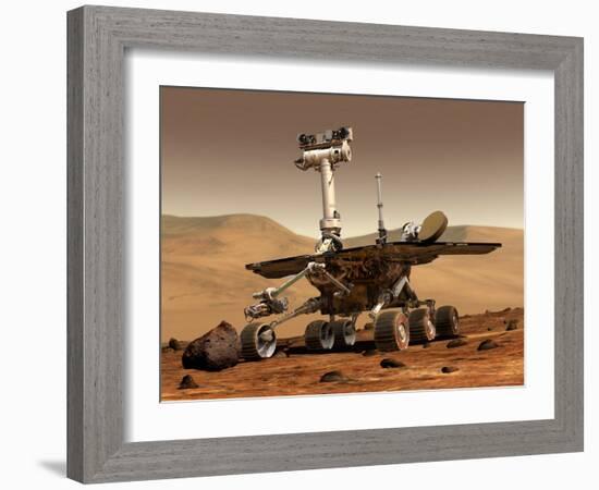 Artist's Rendition of Mars Rover-Stocktrek Images-Framed Photographic Print