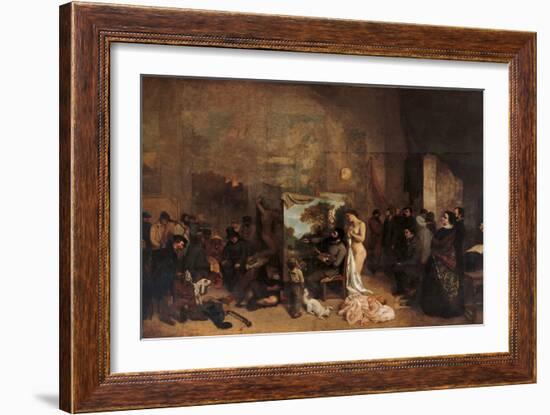 Artist's Studio-Gustave Courbet-Framed Art Print