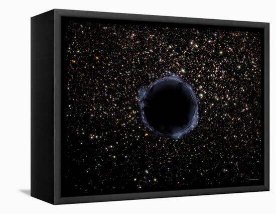 Artist's View of a Black Hole in a Globular Cluster-Stocktrek Images-Framed Premier Image Canvas