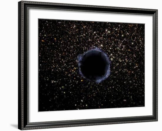 Artist's View of a Black Hole in a Globular Cluster-Stocktrek Images-Framed Photographic Print